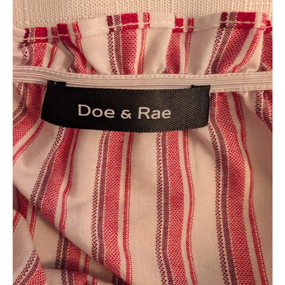 Doe & Rae Red & White Striped Ruffled Dress - Picture 3 of 9